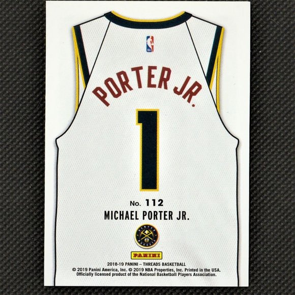 Michael Porter Jr 2018-19 Panini Threads Rookie #112 NBA Denver Nuggets Basketba - Picture 4 of 4